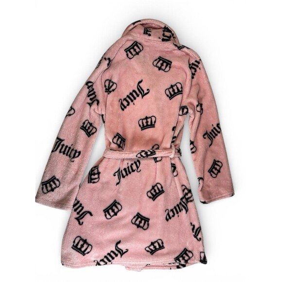 Juicy Couture Trendy Plush Soft Robe Sleepwear Pink Crown Logo Size S/M Lounge - Picture 4 of 9